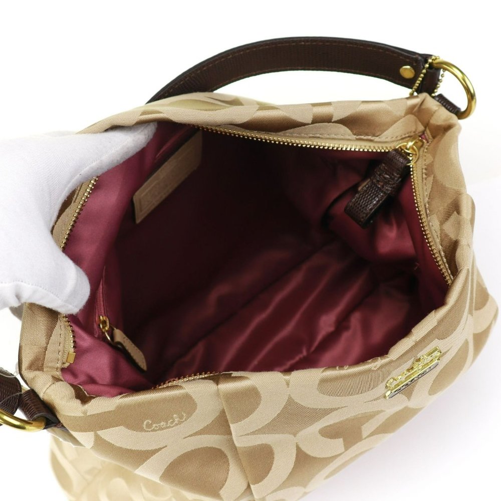 NWT Coach Signature Hobo Shoulder Bag Khaki - Picture 9 of 10